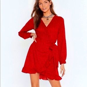 💃 SO SASSY! Nasty Gal Sexy Red Wrap Dress